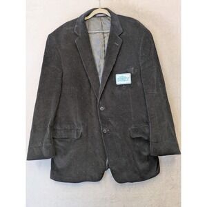 Adolfo Blazer Men's 46R Black Corduroy Raised on Dolly Patch Paisley Lining